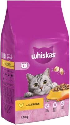 Whiskas 1+ Adult Complete Dry Cat Food Chicken Tuna Lamb Bulk Pack Cat Biscuits