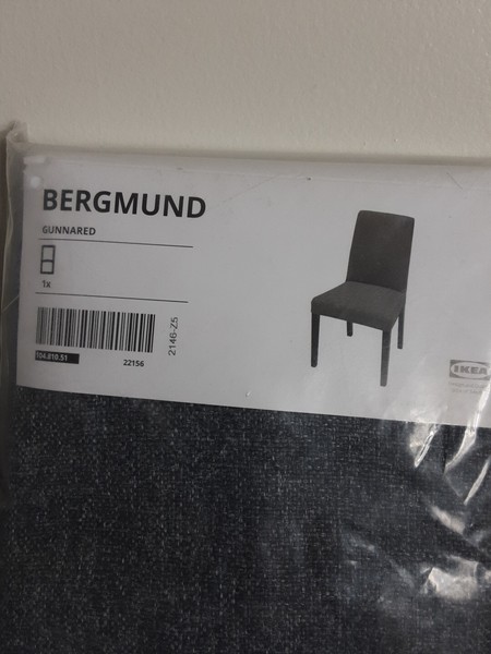 Cubierta de silla IKEA Bergmund Gunnared gris nueva con etiquetas 