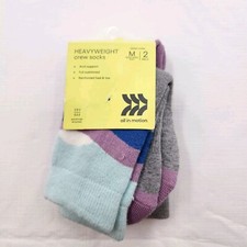 All in Motion 2pk Kids Heavy Weight Crew Socks- Kids Shoe Size Medium 9-2.5