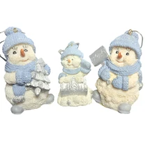 Vintage Encore Lot of 3 Figurines 1998 Snow Buddies Christmas Ornaments Winter