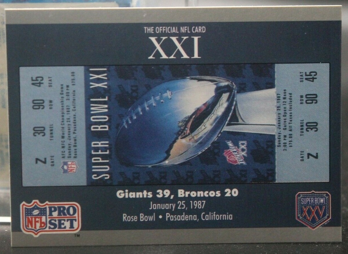 Super Bowl XXI - 1990 Pro Set Super Bowl #21 | eBay