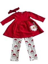 NEW Boutique Christmas Tunic Dress  Leggings Girls Outfit Set