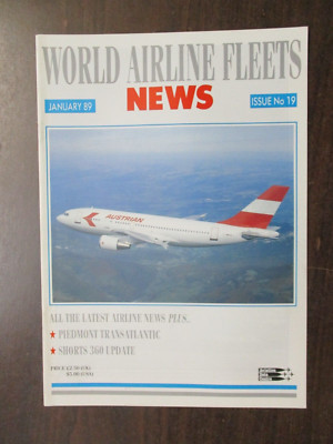 WORLD AIRLINE FLEETS NEWS MAGAZINE JANUARY 1989 #19 PIEDMONT TRANSATLANTIC