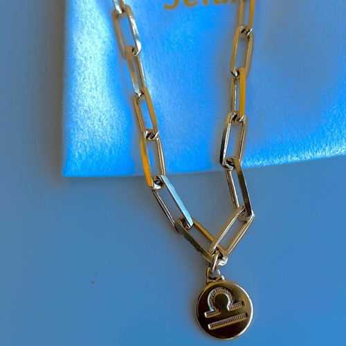 18k Gold Filled Zodiac Paper Clip Pendant Necklace 16" and 18" - Picture 6 of 9