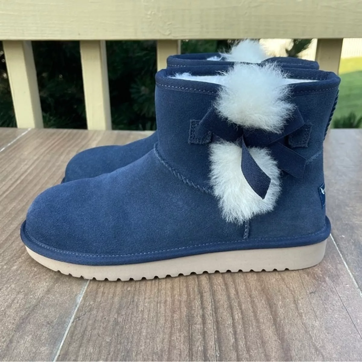 Koolaburra by UGG Mini Victoria Suede Navy Blue Ankle Faux Fur