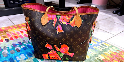 Louis Vuitton Neverfull Stephen Sprouse Monogram Roses Tote MM Multicolor Canvas