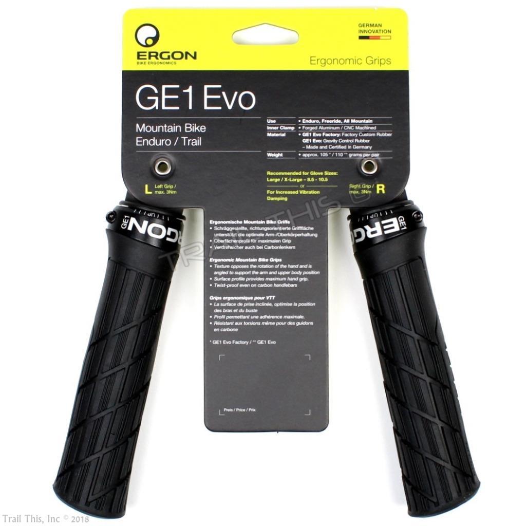 Ergon GE1 Evo Large Ergo Lock-On Handlebar Bike Grips MTB / Enduro Bike - Black