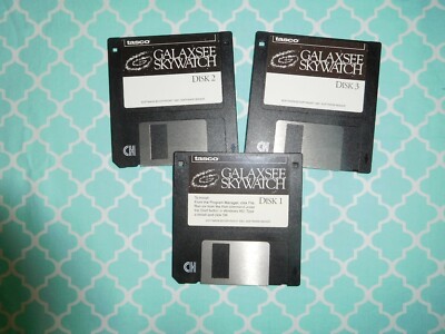 Vintage Tasco Galaxee Skywatch Disks 1-3 Software Windows 95 3 1/2'' Floppy