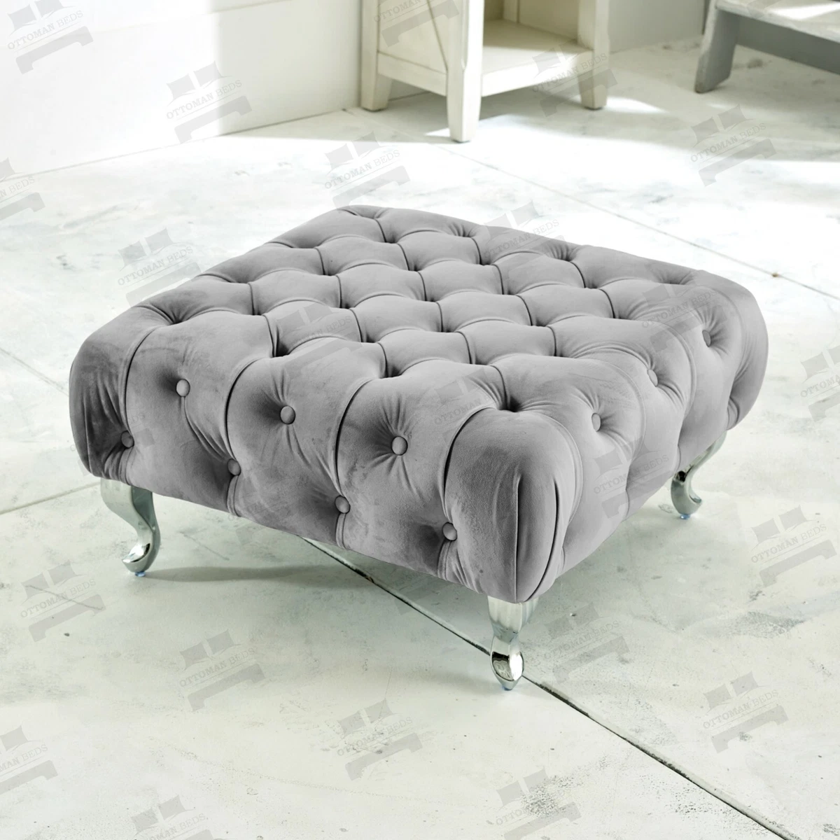 Chesterfield Coffee Table Square Deep Buttoned Upholstered