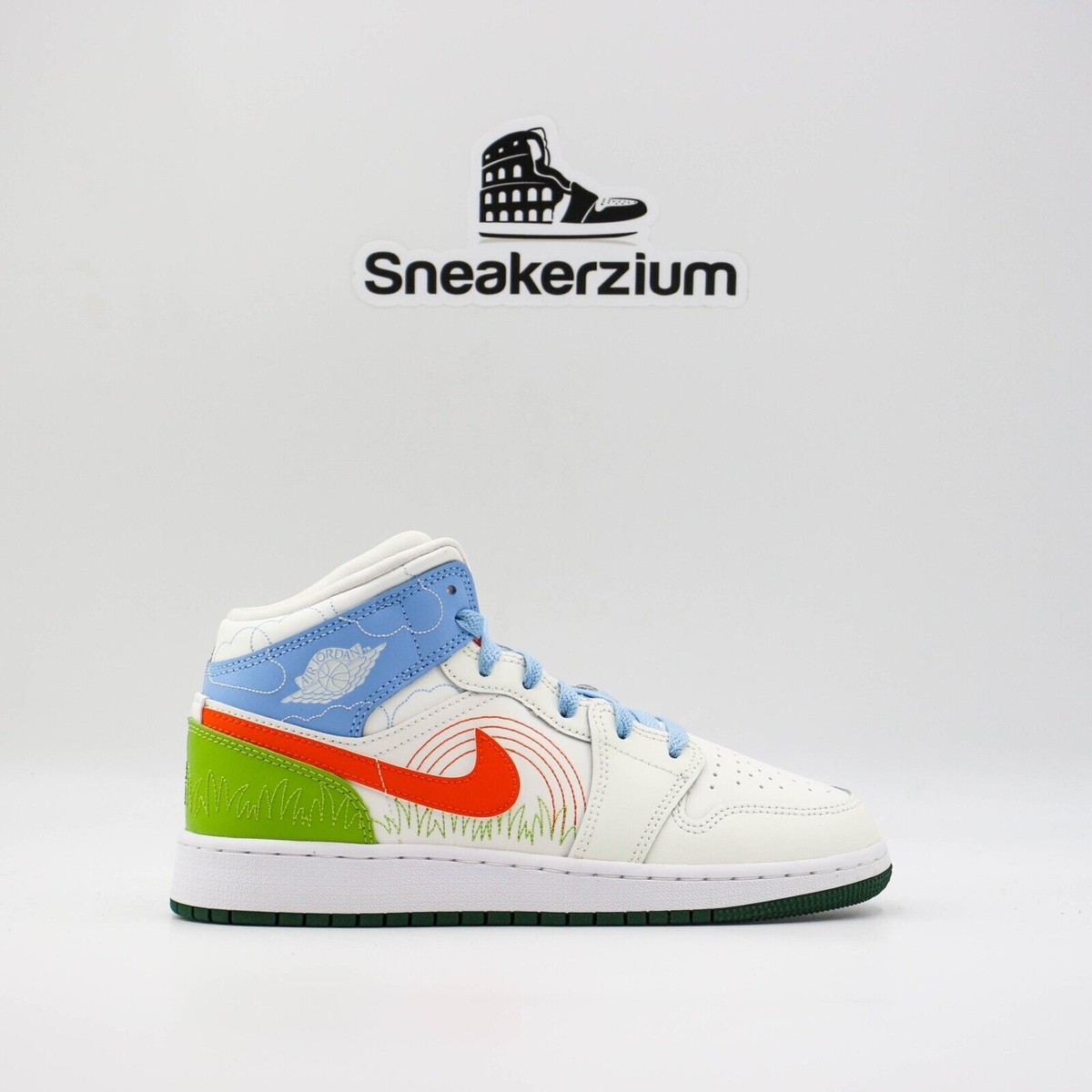 Nike Air Jordan 1 Mid SE Stitch Multicolor DX2462-100 GS New | eBay