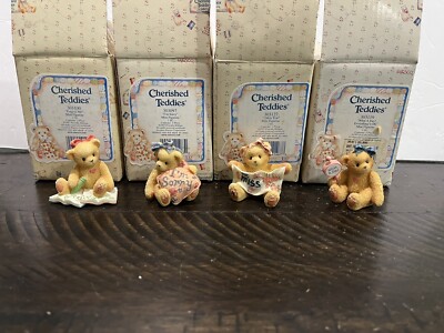 Cherished Teddies mini  Lot 4 Forgive Me, Miss You ,I'm Sorry, What A Day