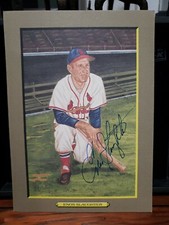 ENOS SLAUGHTER Perez Steele Great Moments HOF Real Signed Autograph 6x8 CARDINAL