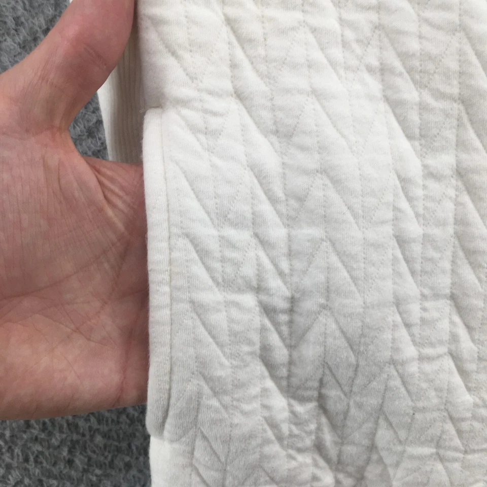 Jaqueta Colete Acolchoado Feminina T By Talbots Pequena L Off-White Mistura de Algodão Zíper Completo - Imagem 4 de 4