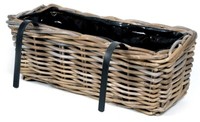 Aktion!! Balkonkasten 45 Cm Aus Rattan - Kein Kunststoff Pflanzkorb Garten Weide