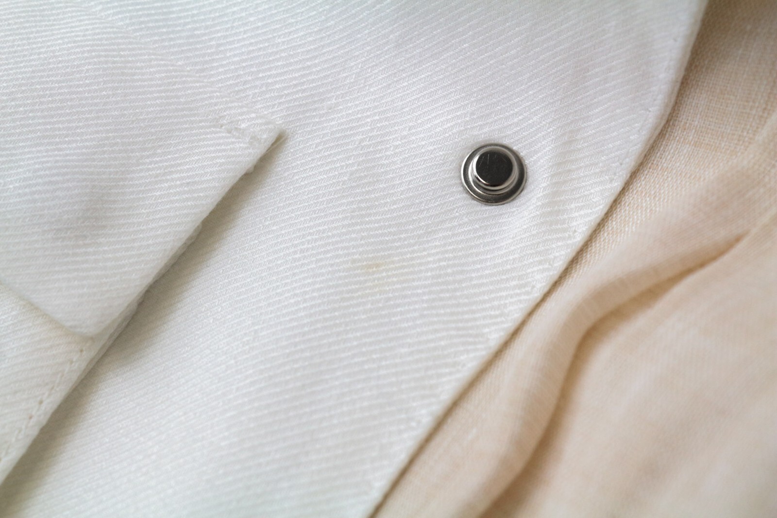 Suitsupply Vasto Herren Jacke UK38R Weiß Schlank Feld Reines Leinen