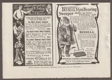 1904 BISSELL Rug SWEEPER XMAS Magazine AD~Santa Claus~HAND-E-CATCH/Men's Drawers