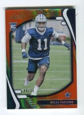 Micah Parsons 2021 Panini Absolute Spectrum Orange RC Rookie Card /75 SSP