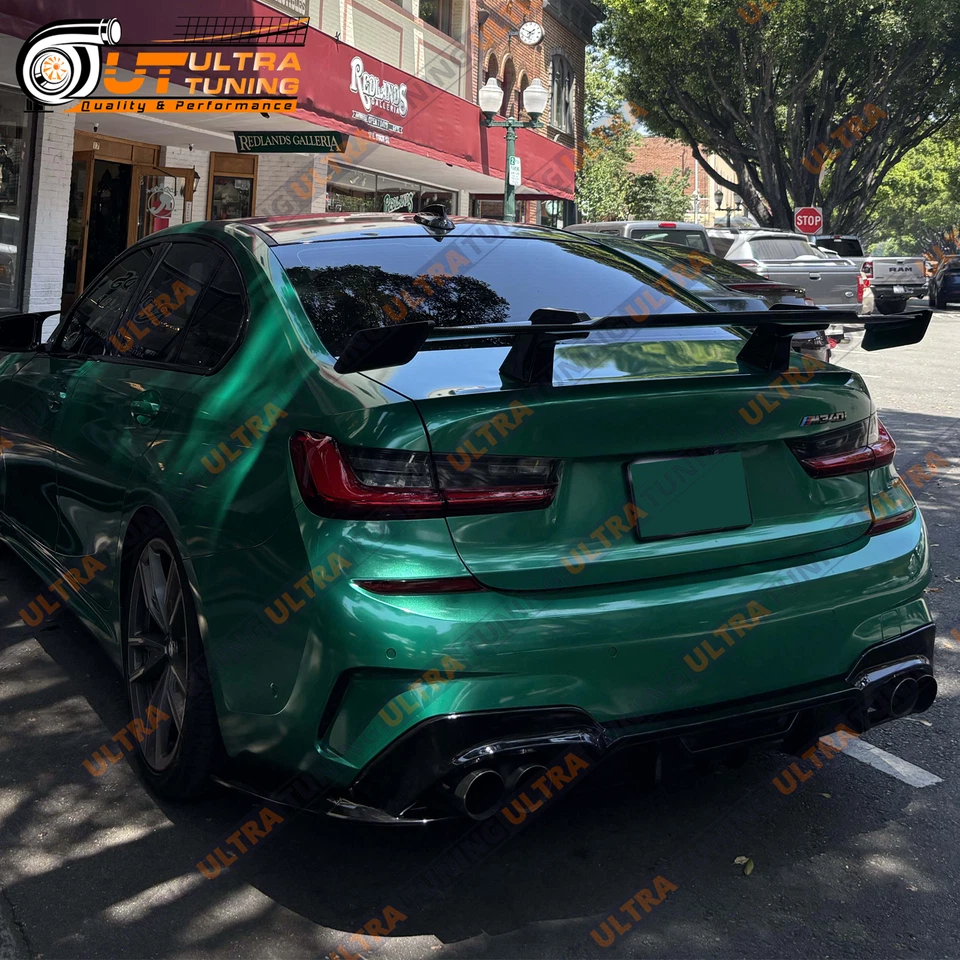 For 2019-2022 BMW 3 Series 330i M340i G20 M Sport Rear Diffuser Gloss Black - Image 4 of 4