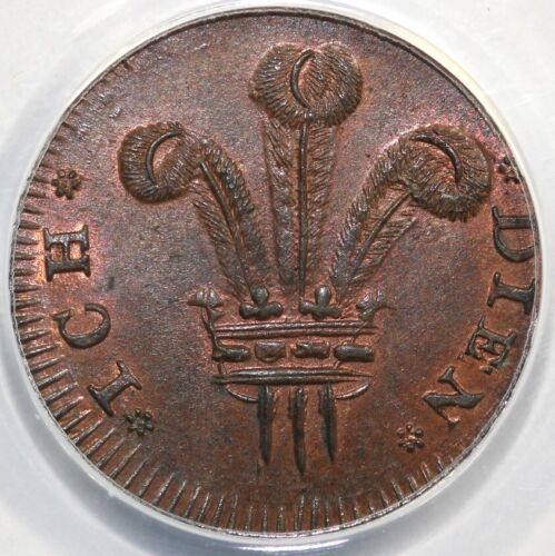 No Date Great Britain Prince of Wales Farthing Token ANACS MS 63 BN - Picture 2 of 5