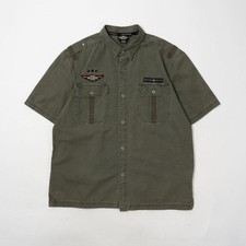 Men Harley Davidson Shirt Khaki Cotton 42 / XL /