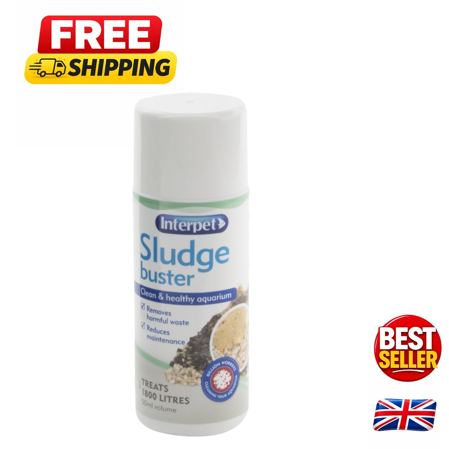 Aquarium Sludge Buster 50ml - Removes Harmful Waste for Healthy Fish Environment