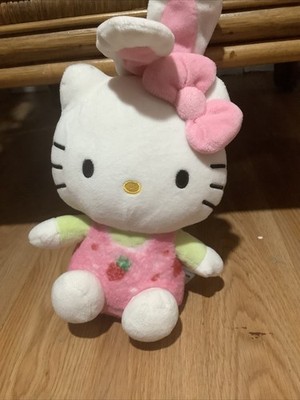 Sanrio 11'' Hello Kitty Plush Stuffed Easter Rabbit Bunny Strawberry    New