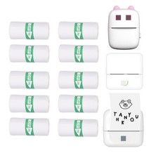 10 Rolls 57 x 25 mm Sticker Printer Paper,Self-Adhesive Compatible with Most ...