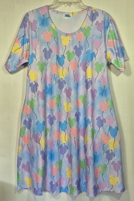 Women s Mickey Mouse Themed Dress Sz XL Multicolored Mickey Balloons Resort AP3 