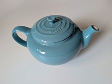 Le Creuset Turquoise Blue Stoneware Teapot VGC