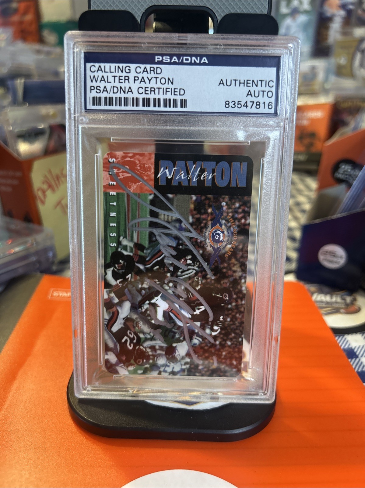Calling Card Walter Payton Autograph Auto PSA DNA Authentic Auto