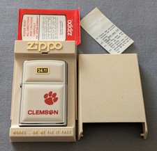 VINTAGE 1982 CLEMSON TIGERS ULTRALITE ZIPPO LIGHTER MIB RARE