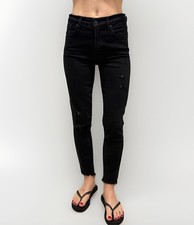 Agolde Womens Skiny High Rise Black Destroyed Jeans Size 26