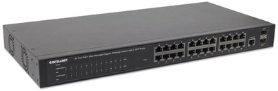 Intellinet 24-Port Gigabit Ethernet PoE+ Web-Managed Switch mit 2 SFP-Ports