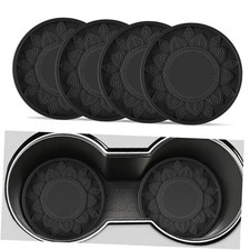 Car Cup Holder Coaster, 4PCS Silicone Cup Holders Embedded in Decoration Black