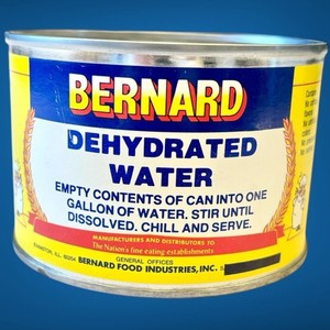 Vintage Dehydrated Water Tin Can Sealed Funny Gag Gift Bernard Food Industries