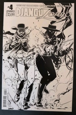 Django/Zorro #4 Cover E 1:15 Marc Laming B&W Incentive Variant 2015 Tarantino