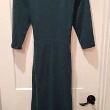 Robbie Bee Dark Green 3/4 Sleeve Knit Sheath Dress