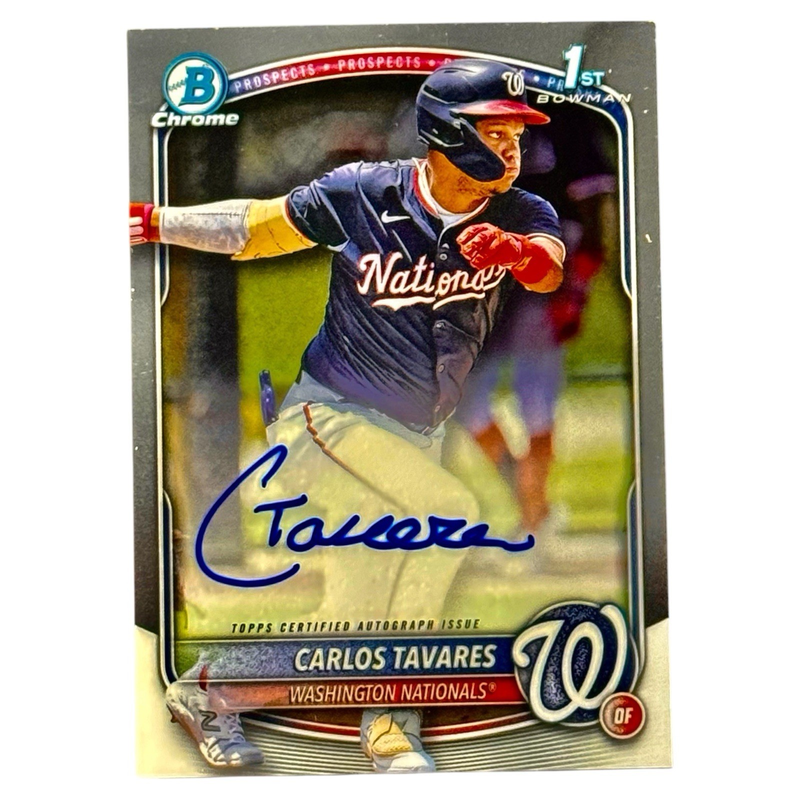 2025 Bowman Chrome Carlos Tavares Prospect Auto CPA-CT Washington Nationals