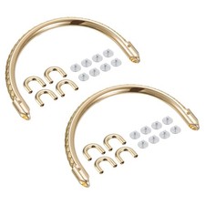 2Pcs 5.2" Semicircle Handbag Handle Frame Replacement for Purse Making Gold