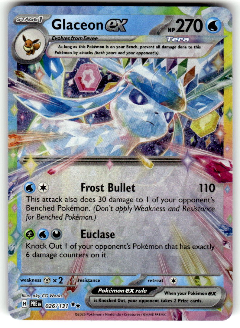 Pokemon TCG Prismatic Evolutions #026/131 Glaceon EX NM