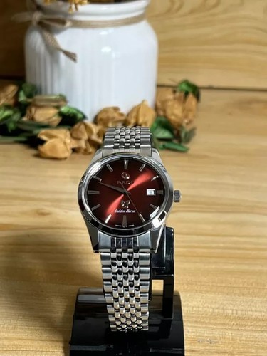 Vintage Rado Golden Horse Automatic Men's Red Dial Stainless Steel Watch