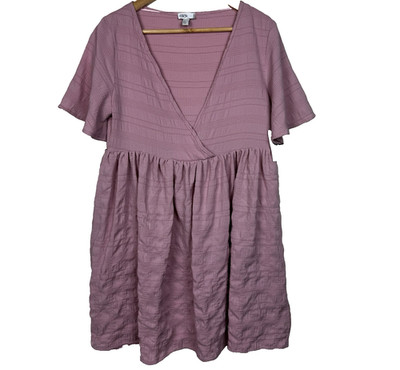 New Nordstrom Rack Cover-Up Dress Womens Pink Textured Trapeze Resort Beach Chic