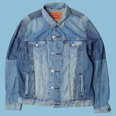 Vintage Levi's Patchwork Jeansjacke - L
