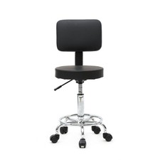 Adjustable Salon Stool with Backrest  Wheels Rolling Swivel Salon Stool Chair