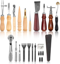 Kit Lavorazione Cuoio,Kit Di Strumenti Artigianali in Pelle Fai Da Te,Strumenti 