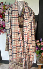 Dorothy Perkins Navy Pink & Cream Dogtooth Check Scarf One Size 71" X 24" BNWT