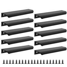10 Pack Black Edge Finger Pulls for Cabinets 6" Kitchen Cabinet Pulls Handles