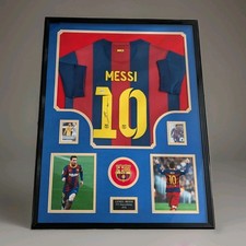 LIONEL MESSI Signed Framed Jersey Authenticated  COA FC Barcelona