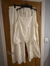 BNWT RIver Island Cream Broiderie Anglaise Coordinate Set Sz 22