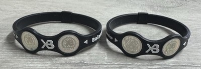(LOT OF 2) XB- BALANCE XTREME HIGH PERFORMANCE TECH BRACELET BLACK/WHITE M New